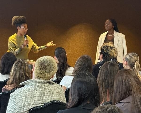 Delisha Fields and Diamante Logan at guest speaker session during 2025 Career Fair