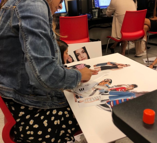 young woman taking fashion magazine class