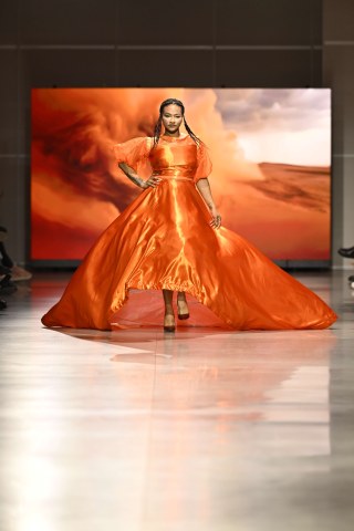 Orange Gown 2024 Fashion Show 